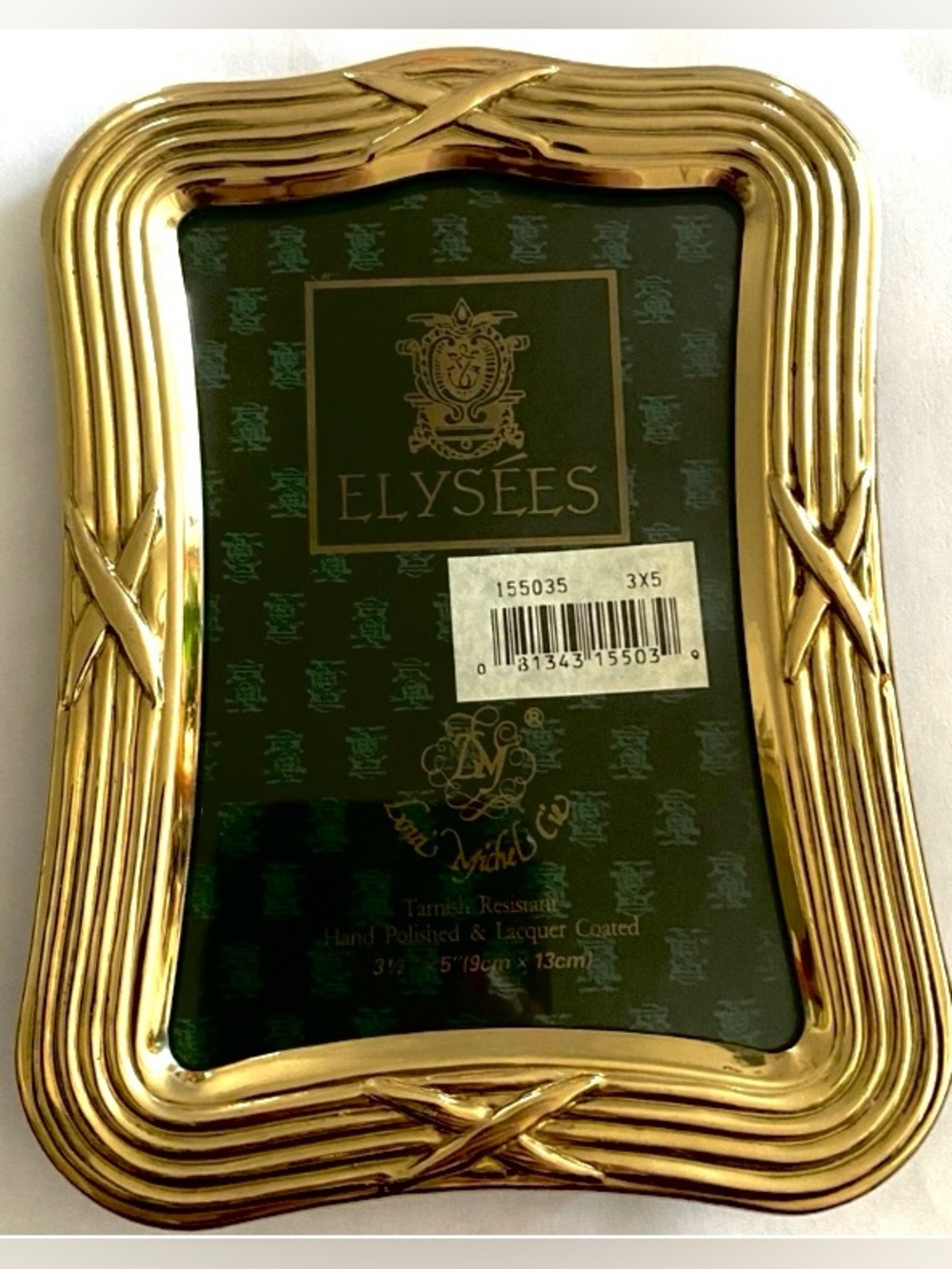 Elysees Loui Michel Cie Brass Picture Frame 3,5” x 5” Tarnish Resistant Vintage